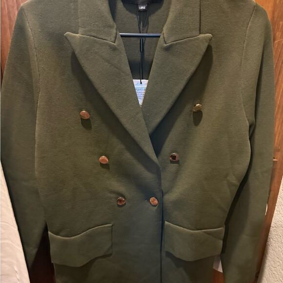 Aleeza Paris - Olive Green 🫒 Double-Breasted Women's Blazer NWT LG - Picture 2 of 4